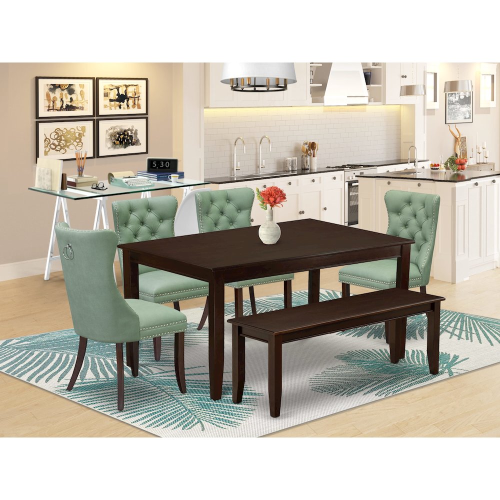 6 Piece Dining Room Table Set Consists of a Rectangle Kitchen Table. Picture 2