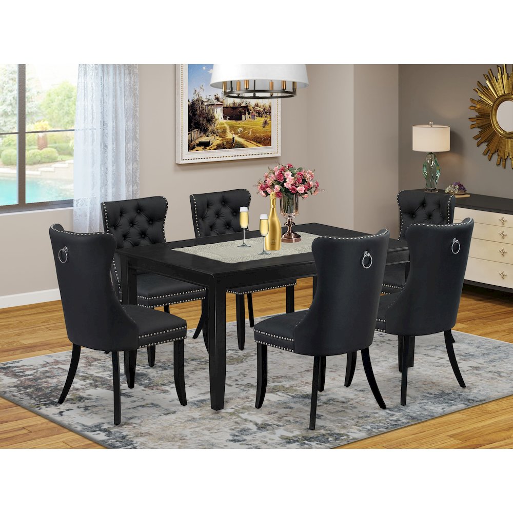 7 Piece Kitchen Table & Chairs Set Consists of a Rectangle Dining Table. Picture 2