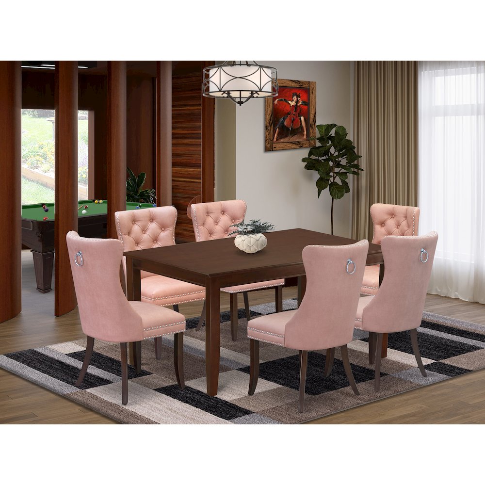 7 Piece Dining Room Table Set Consists of a Rectangle Kitchen Table. Picture 2