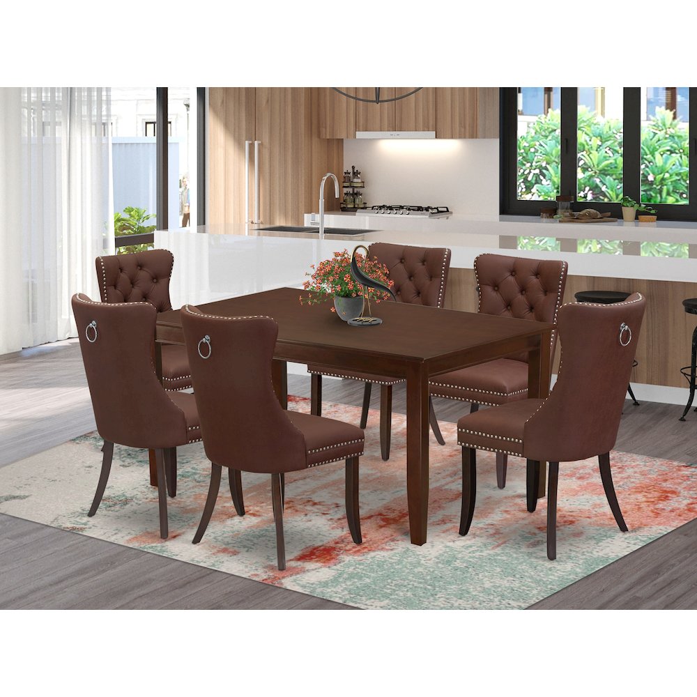 7 Piece Dinette Set Consists of a Rectangle Dining Table. Picture 2