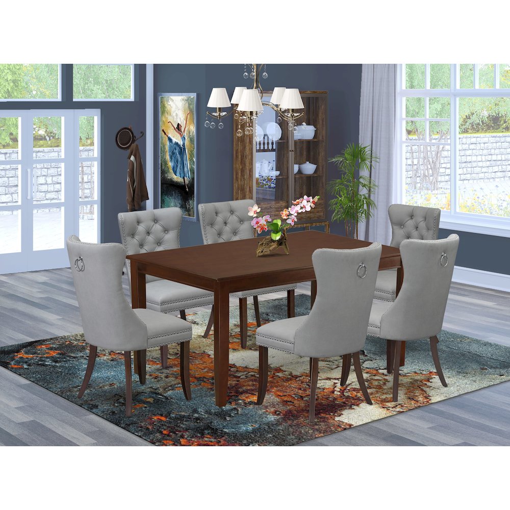7 Piece Dining Table Set Consists of a Rectangle Kitchen Table. Picture 2
