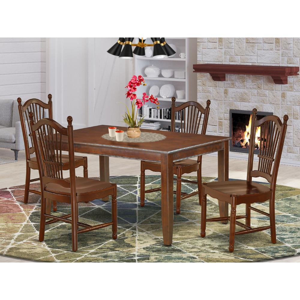 Dining Room Set Mahogany, DUDO5-MAH-W. Picture 2