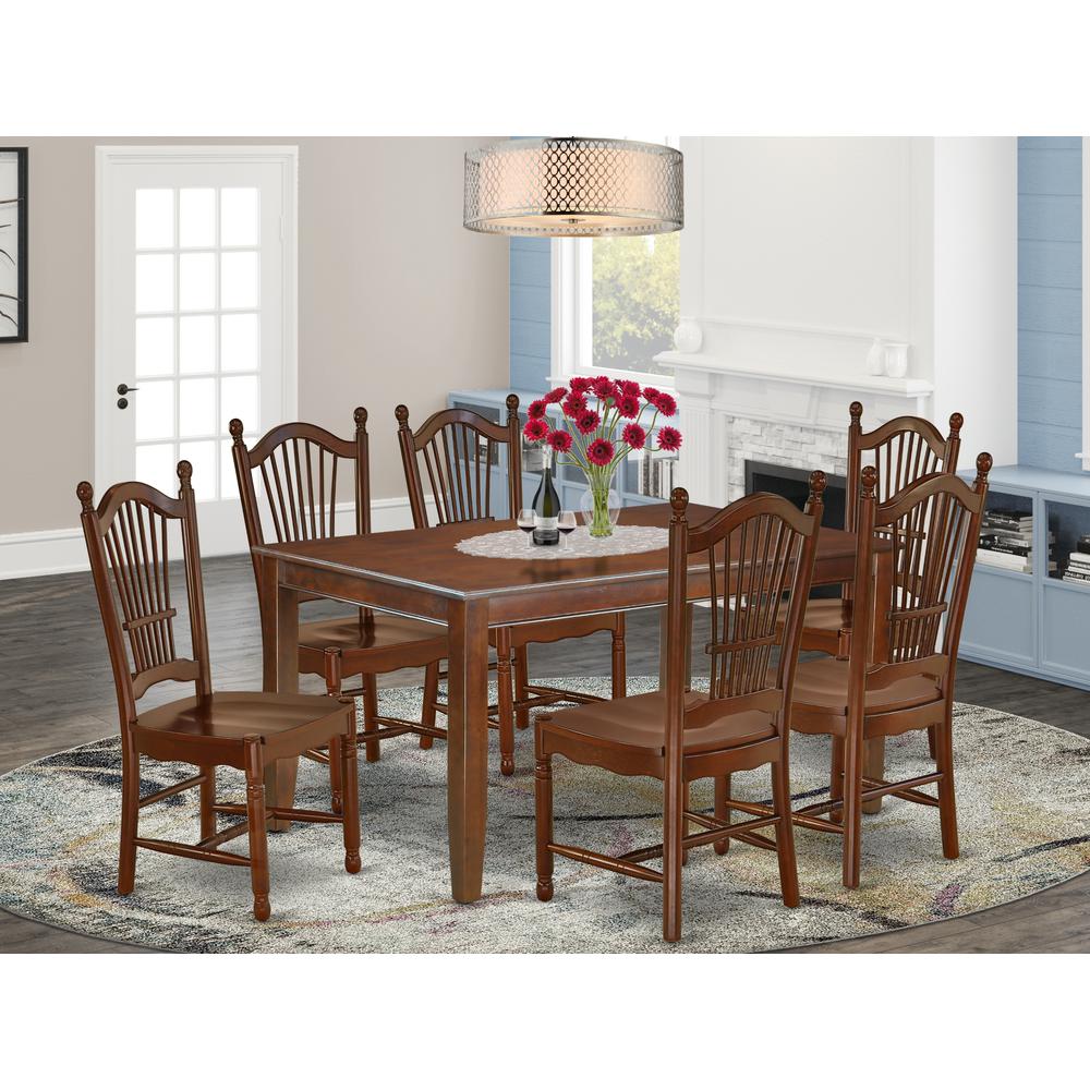 Dining Room Set Mahogany, DUDO7-MAH-W. Picture 2