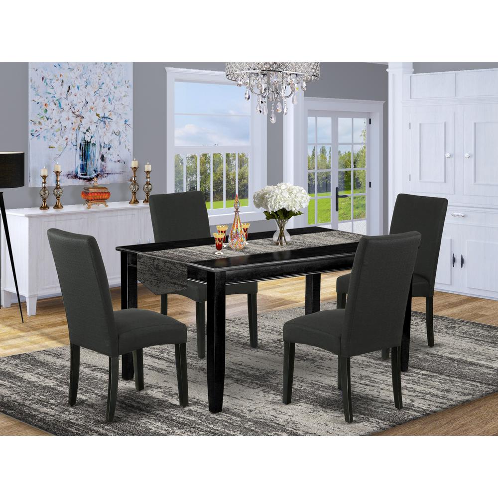 Dining Room Set Black, DUDR5-BLK-24. Picture 2