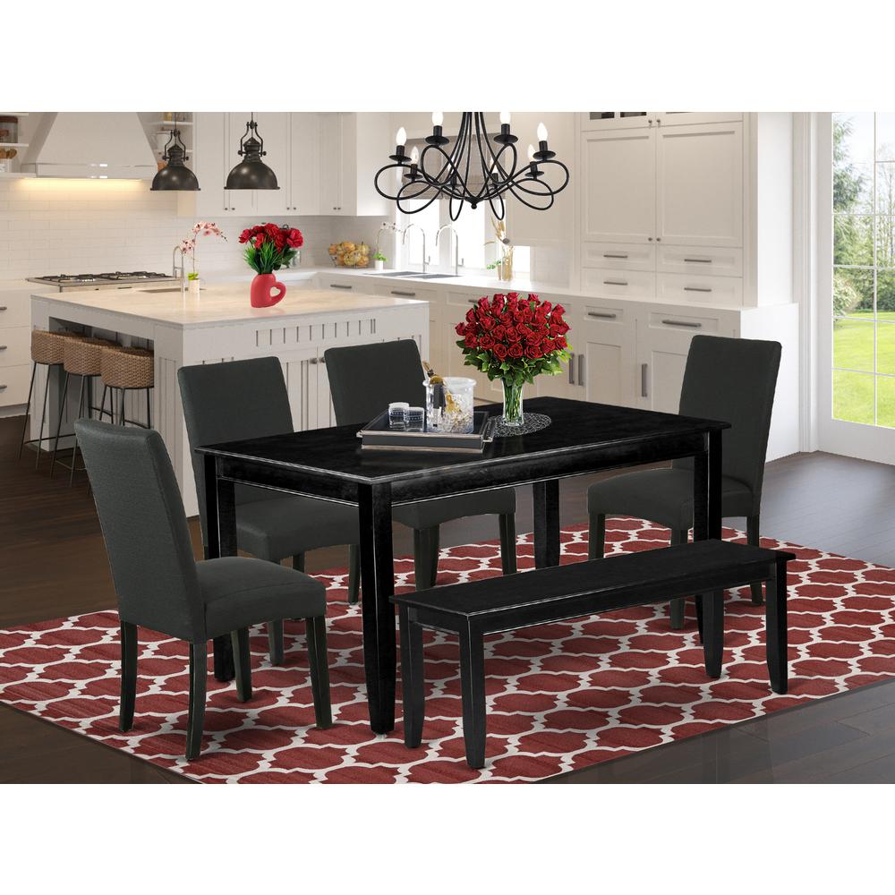 Dining Room Set Black, DUDR6-BLK-24. Picture 2