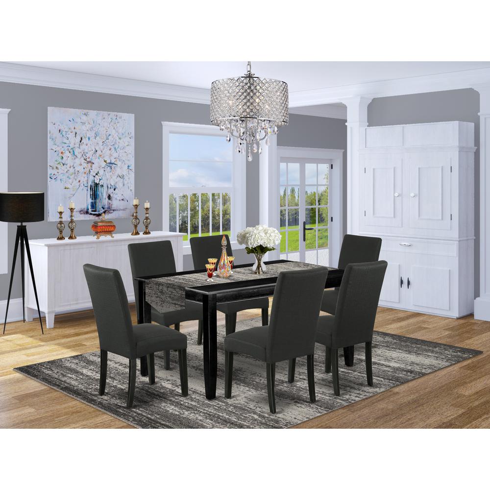 Dining Room Set Black, DUDR7-BLK-24. Picture 2