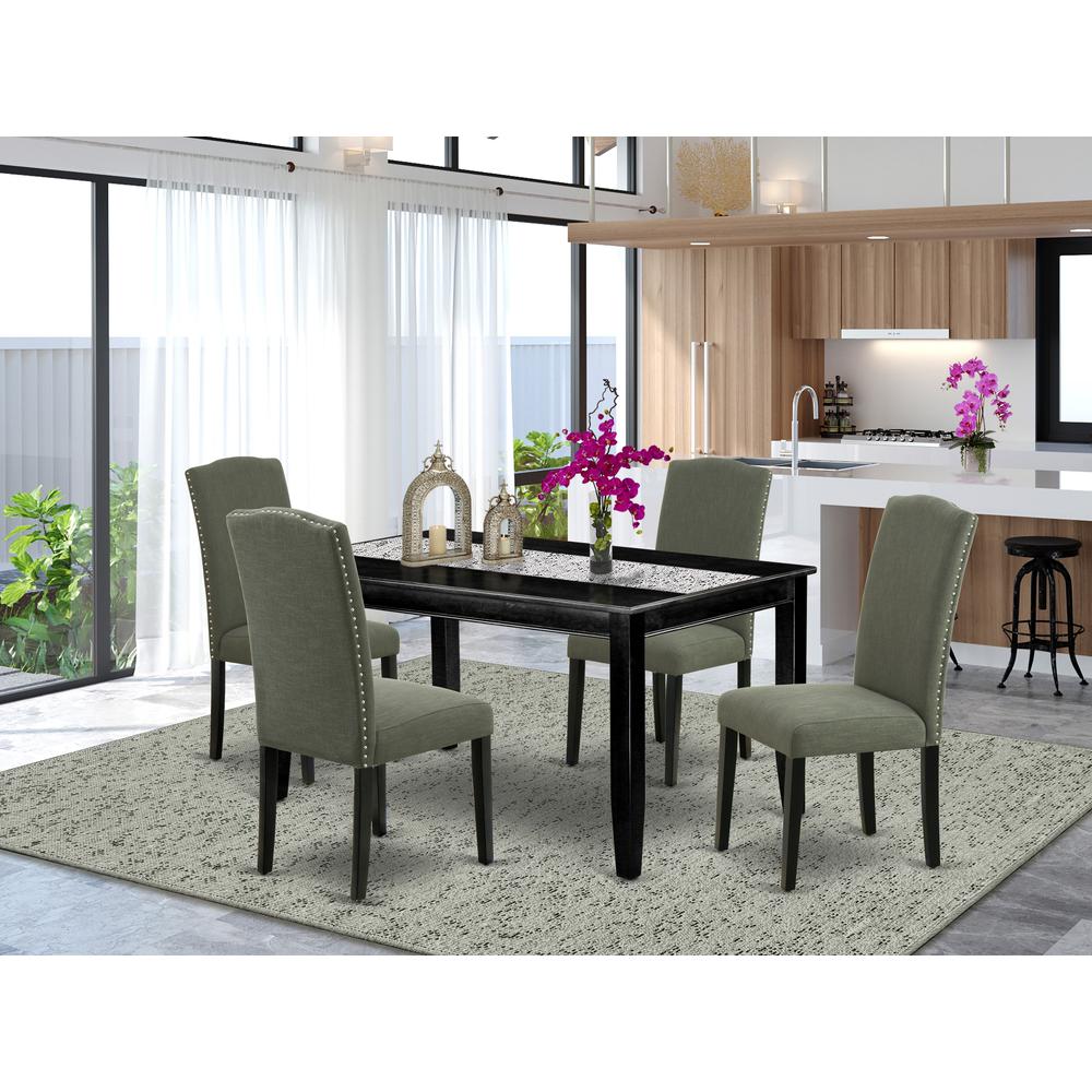 Dining Room Set Black, DUEN5-BLK-20. Picture 2