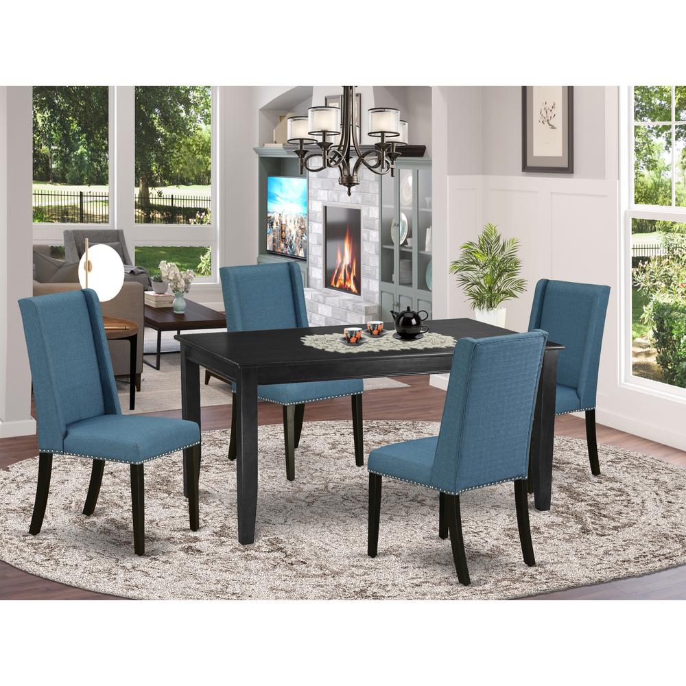 Dining Room Set Black, DUFL5-BLK-21. Picture 2