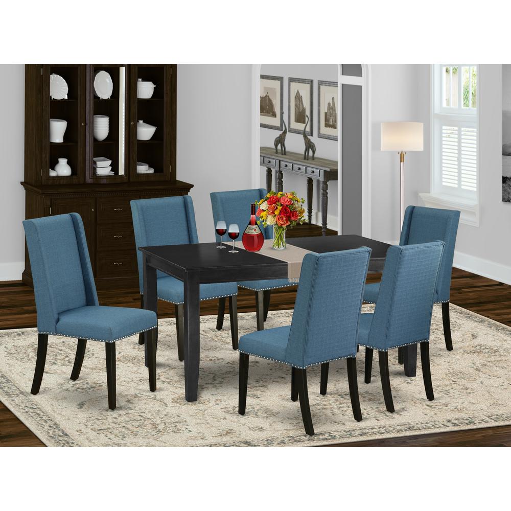 Dining Room Set Black, DUFL7-BLK-21. Picture 2