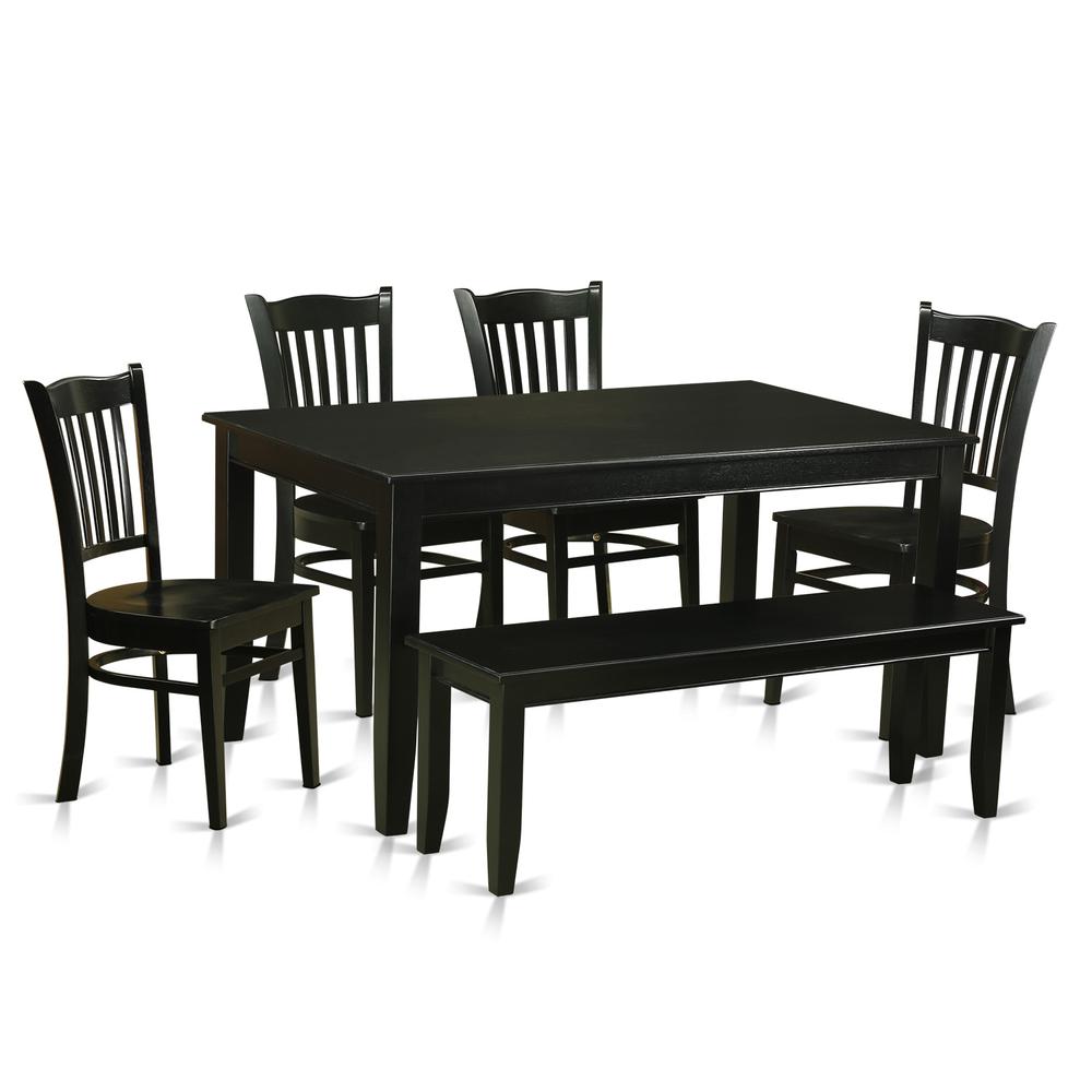 6-Pc  Dining  room  set-  Kitchen  Table  and  4  Kitchen  Dining  Chairs  and  Bench. Picture 1