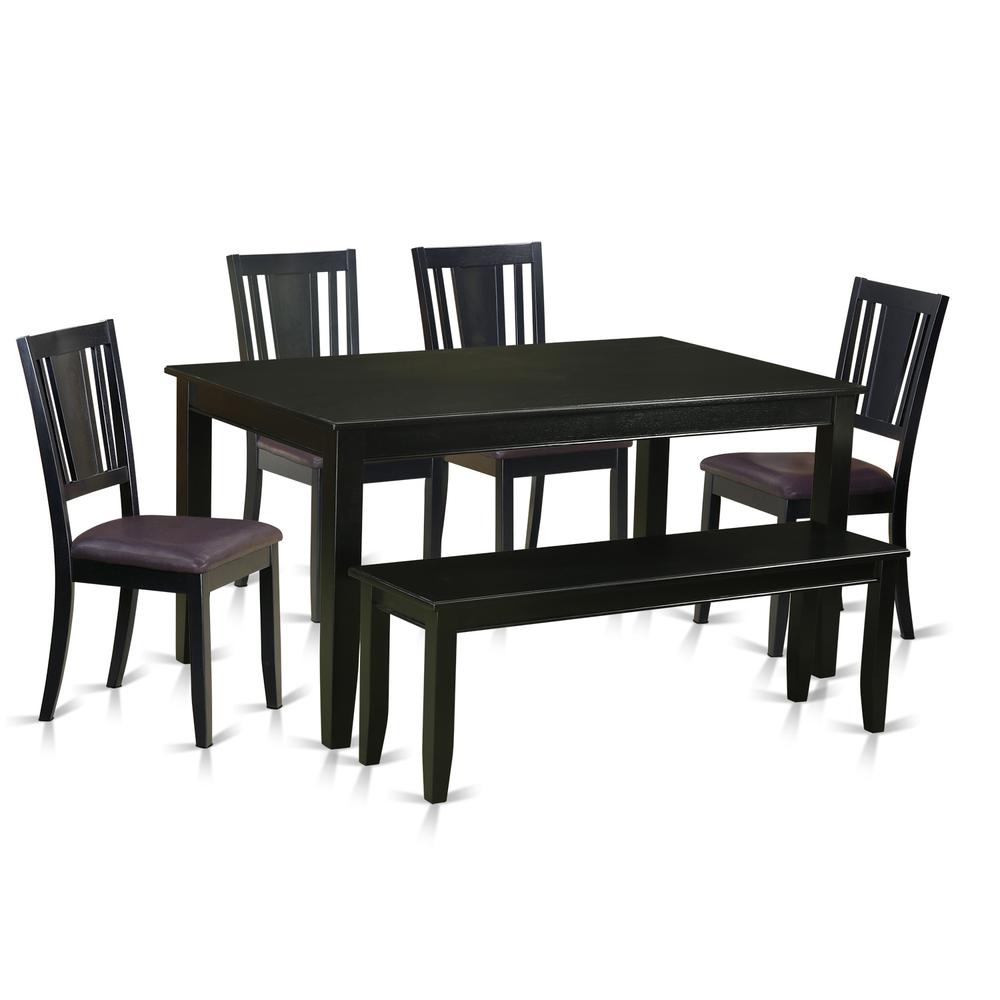 6  Pc  Kitchen  Table  with  bench-Dining  Table  and  4  Kitchen  Chairs  and  Bench. Picture 1
