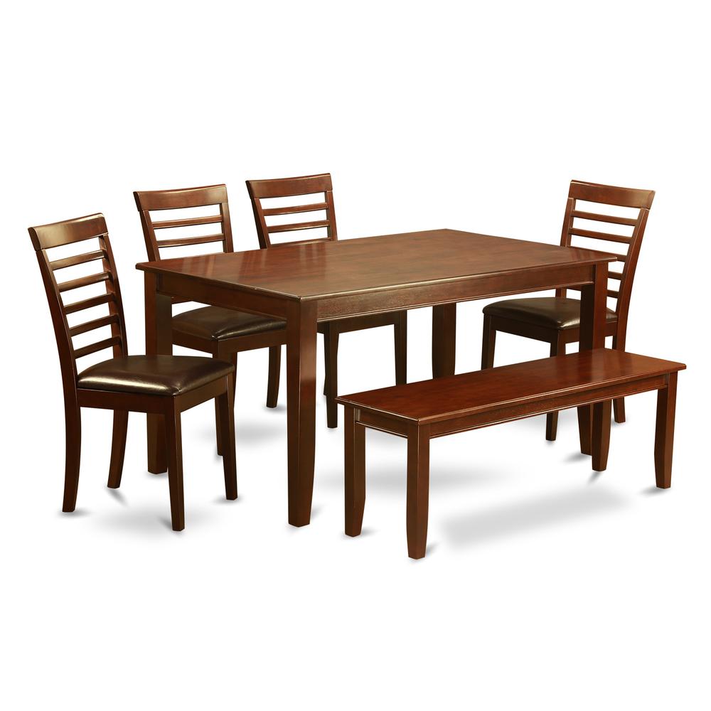 6  Pc  Dining  set  with  bench  -  Dining  Table  with  4  Dining  Chairs  plus  Bench. Picture 1