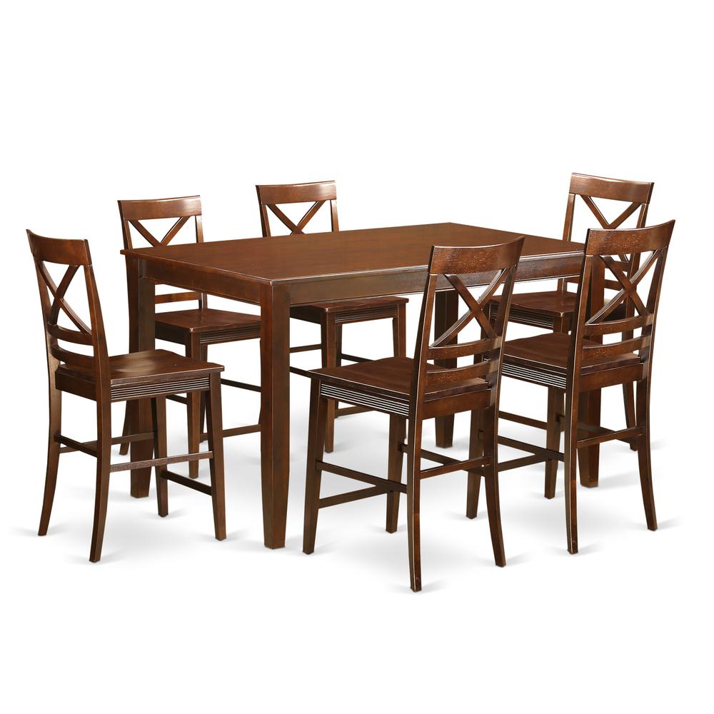 7  Pc  Dining  counter  height  set  -  high  top  Table  and  6  Kitchen  bar  stool.. Picture 1
