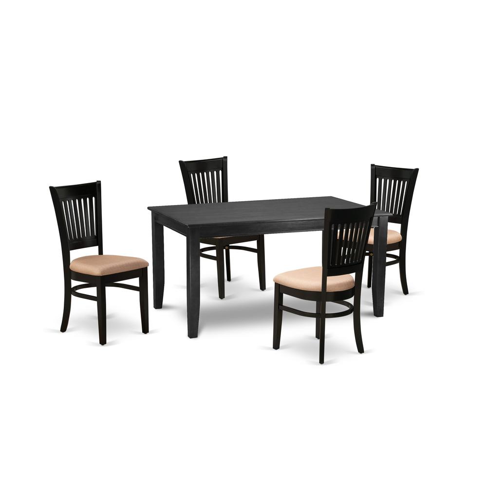 Dining Table- Dining Chairs, DUVA5-BLK-C. Picture 1