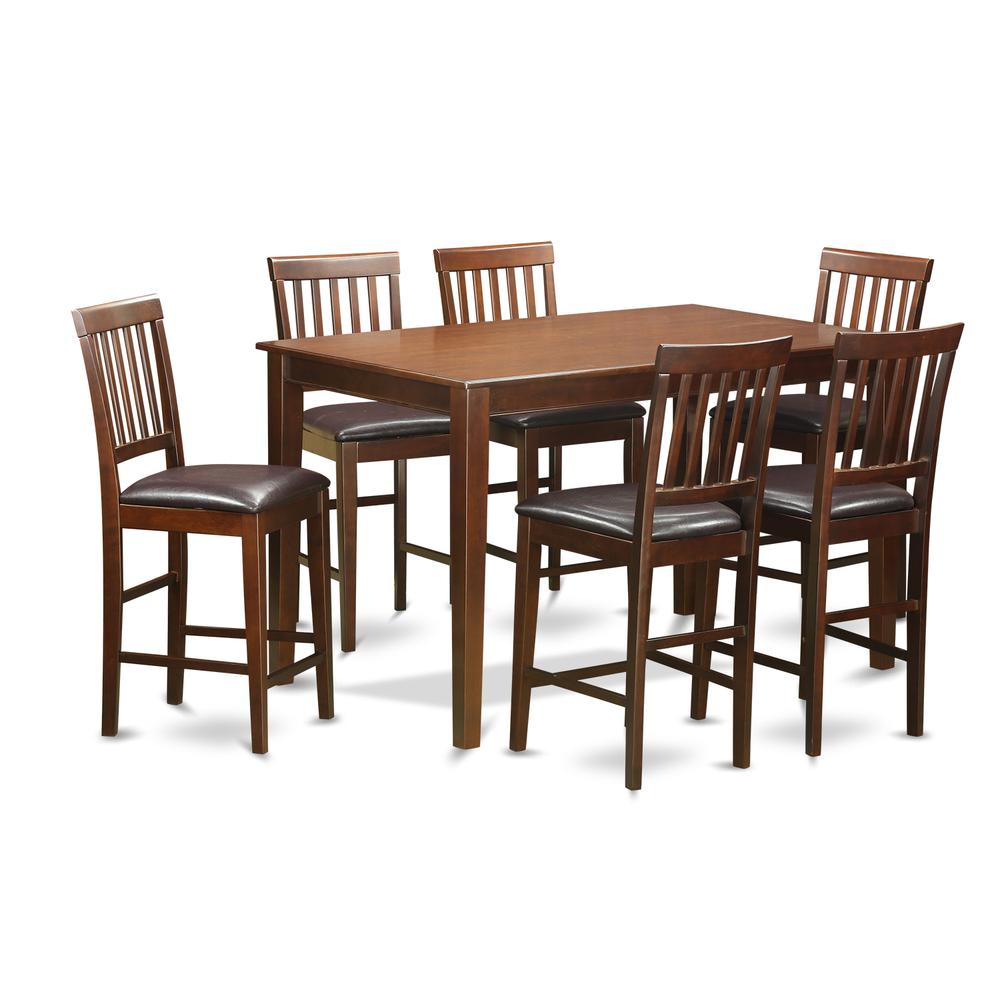 7  Pc  Counter  height  Table  set-  counter  height  Table  and  6  counter  height  stool.. Picture 1