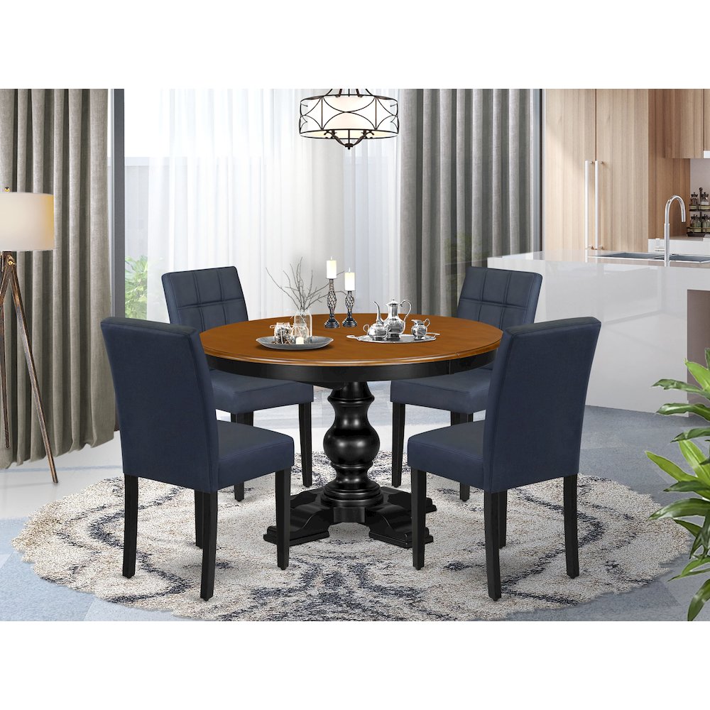 5-Piece Dining Room Set, Black & Cherry. Picture 2
