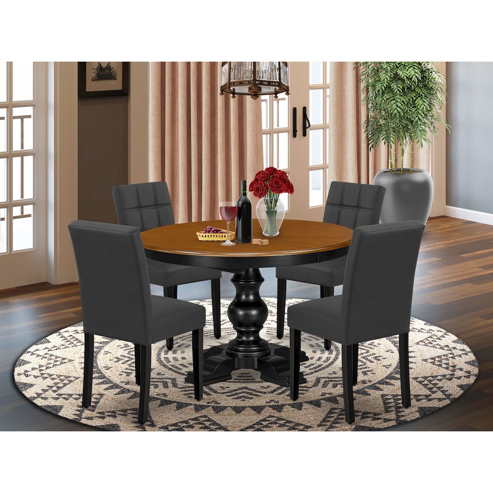 7-Piece Modern Kitchen Set, Black & Cherry. Picture 2