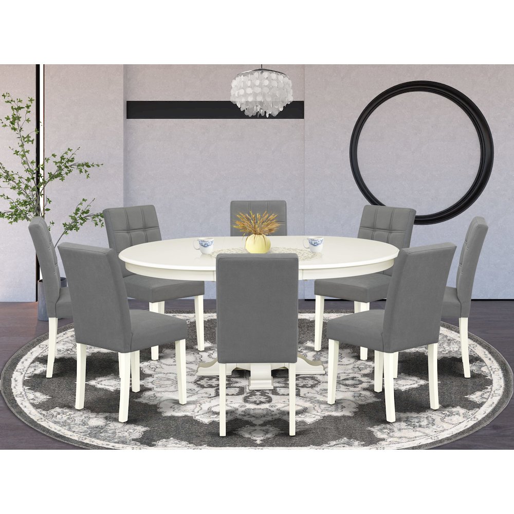 5-Piece Mid-Century Kitchen Set, Linen White. Picture 2