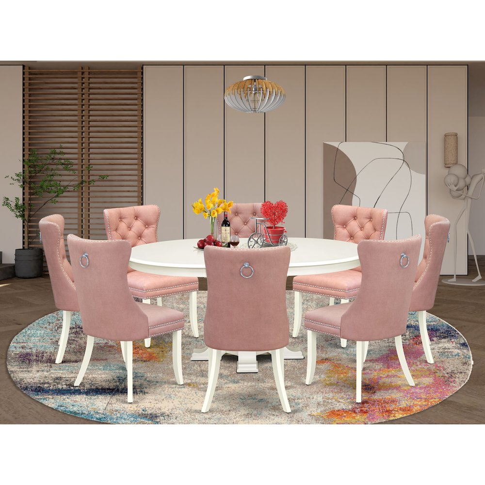 5-Piece Mid-Century Kitchen Set, Linen White. Picture 2