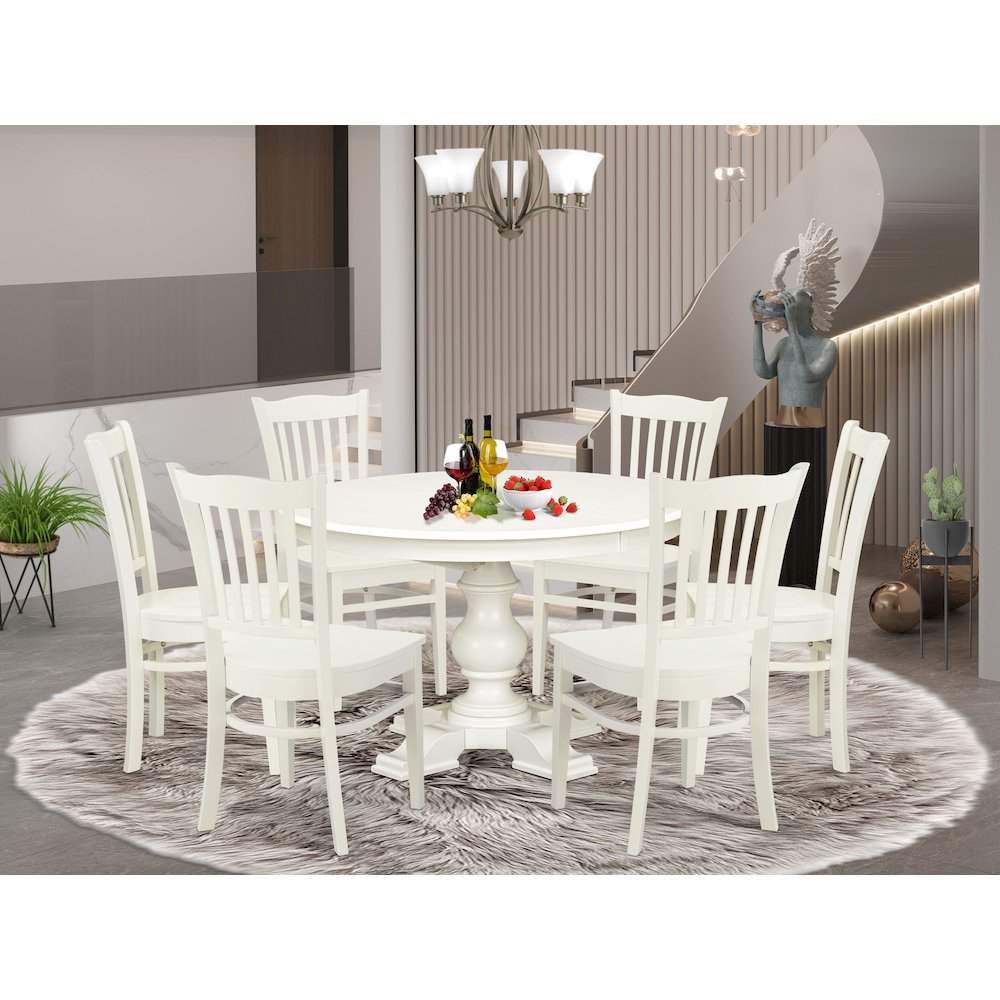 5-Piece Kitchen Table Set, Linen White. Picture 2