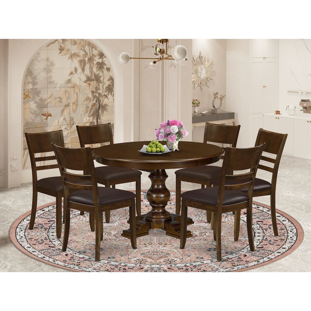 9-Piece Dining Table Set, Espresso. Picture 2