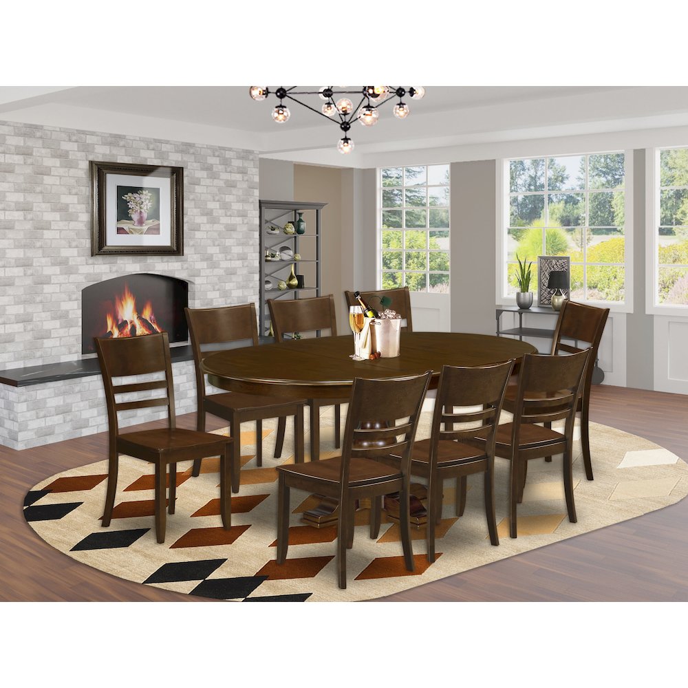 9-Piece Kitchen Dining Set, Espresso. Picture 2