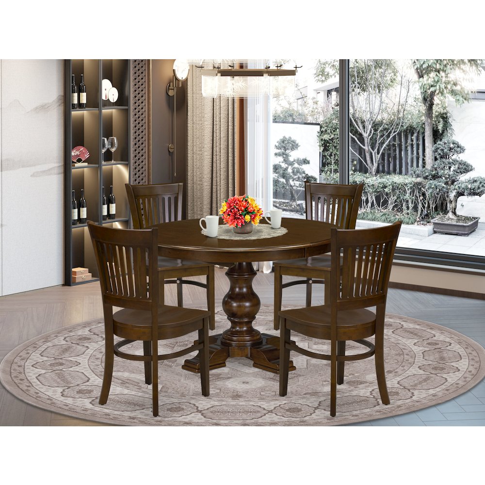 9-Piece Kitchen Dining Table Set, Espresso. Picture 2