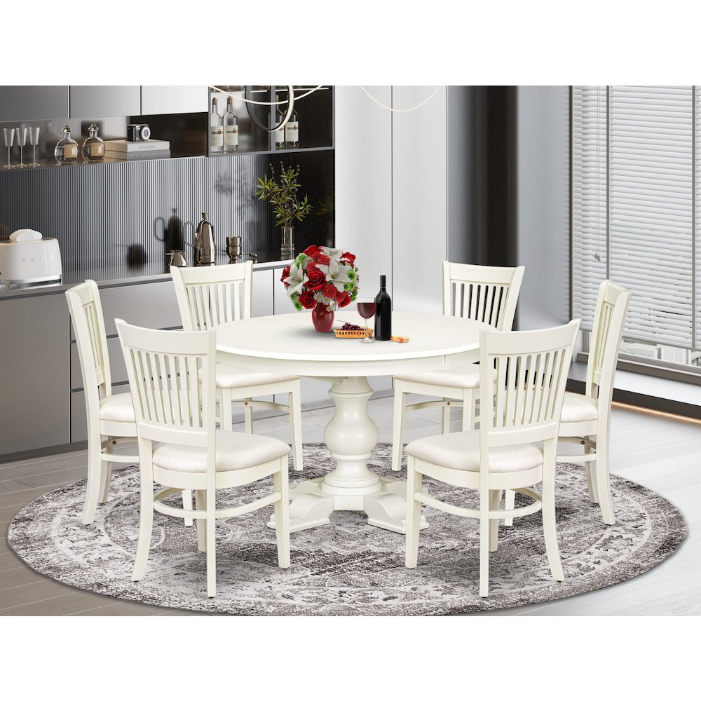 9-Piece Modern Dining Set, Linen White. Picture 2