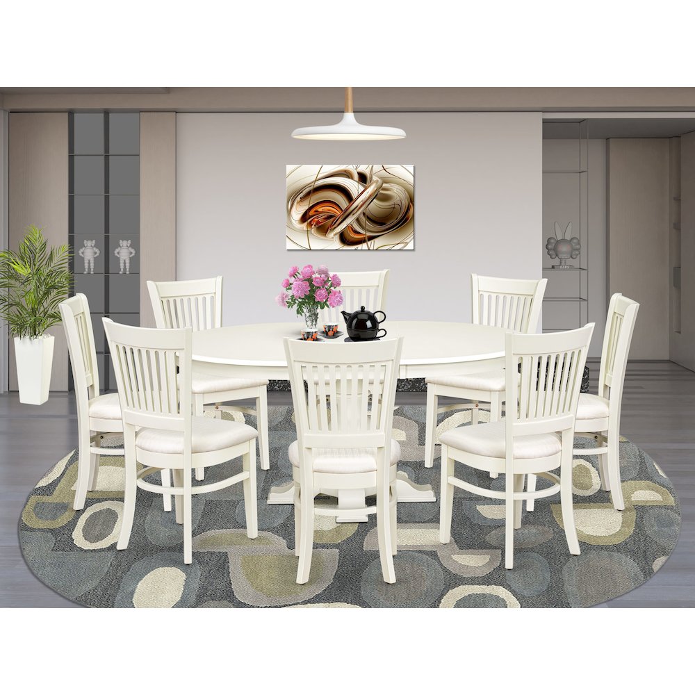 7-Piece Mid-Century Kitchen Set, Linen White. Picture 2
