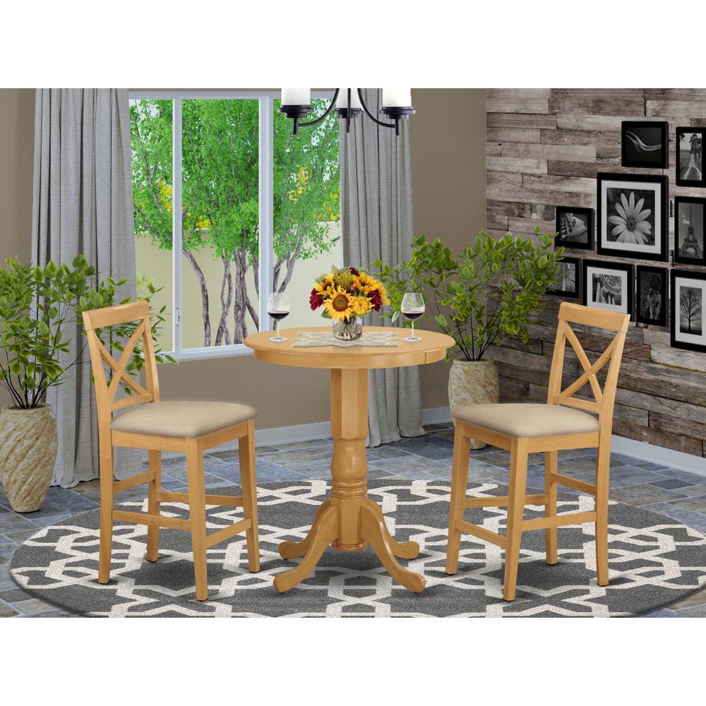 EDPB3-OAK-C 3 PC counter height Dining room set - counter height Table and 2 counter height Chairs.. Picture 2