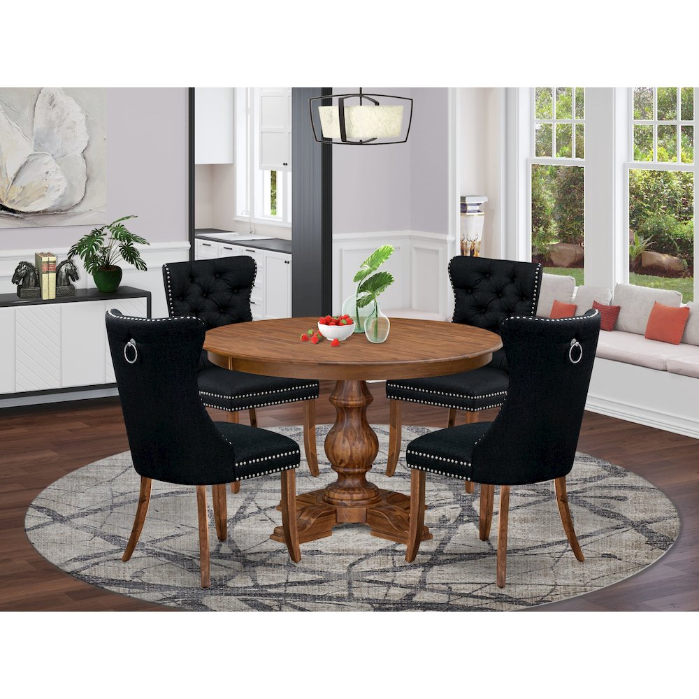 5-Piece Dining Room Set In Black Color. Picture 2