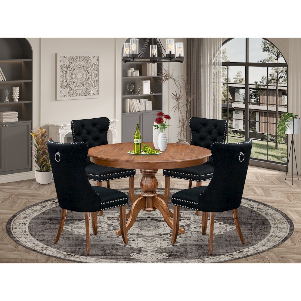 5-Piece Modern Dining Set In Black Color. Picture 2