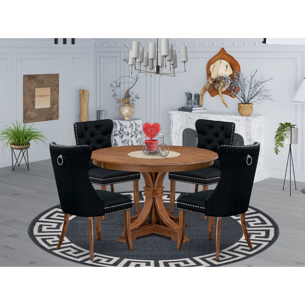 5-Piece Dining Room Set In Black Color. Picture 2