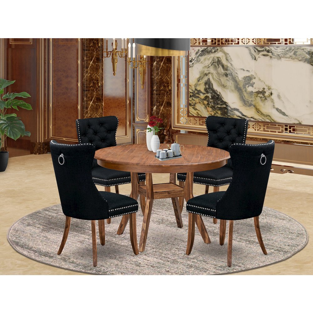 5-Piece Dining Table Set In Black Color. Picture 2