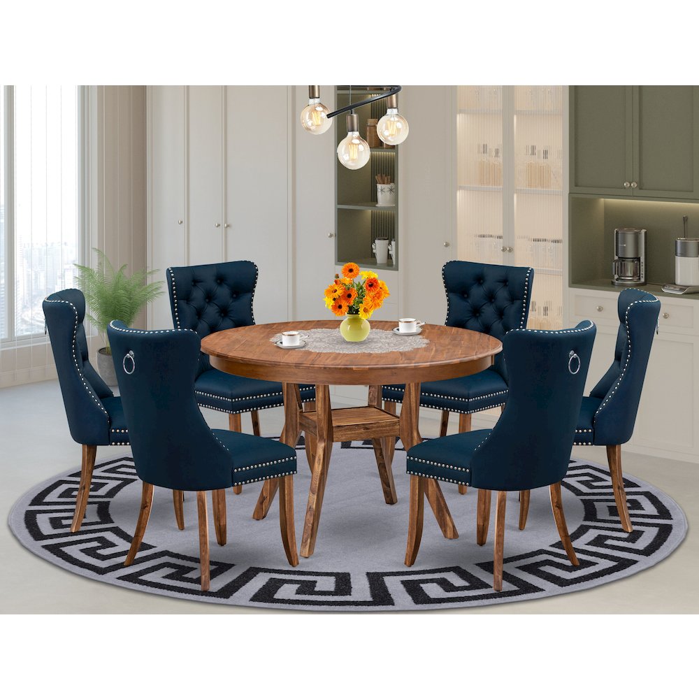 7-Piece Kitchen Set In Navy Blue Color. Picture 2