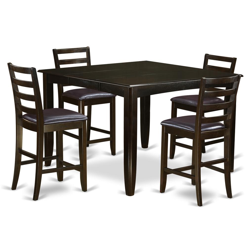 5  PC  Counter  height  Table  set-  Table  and  4  Leather  Stools. Picture 1