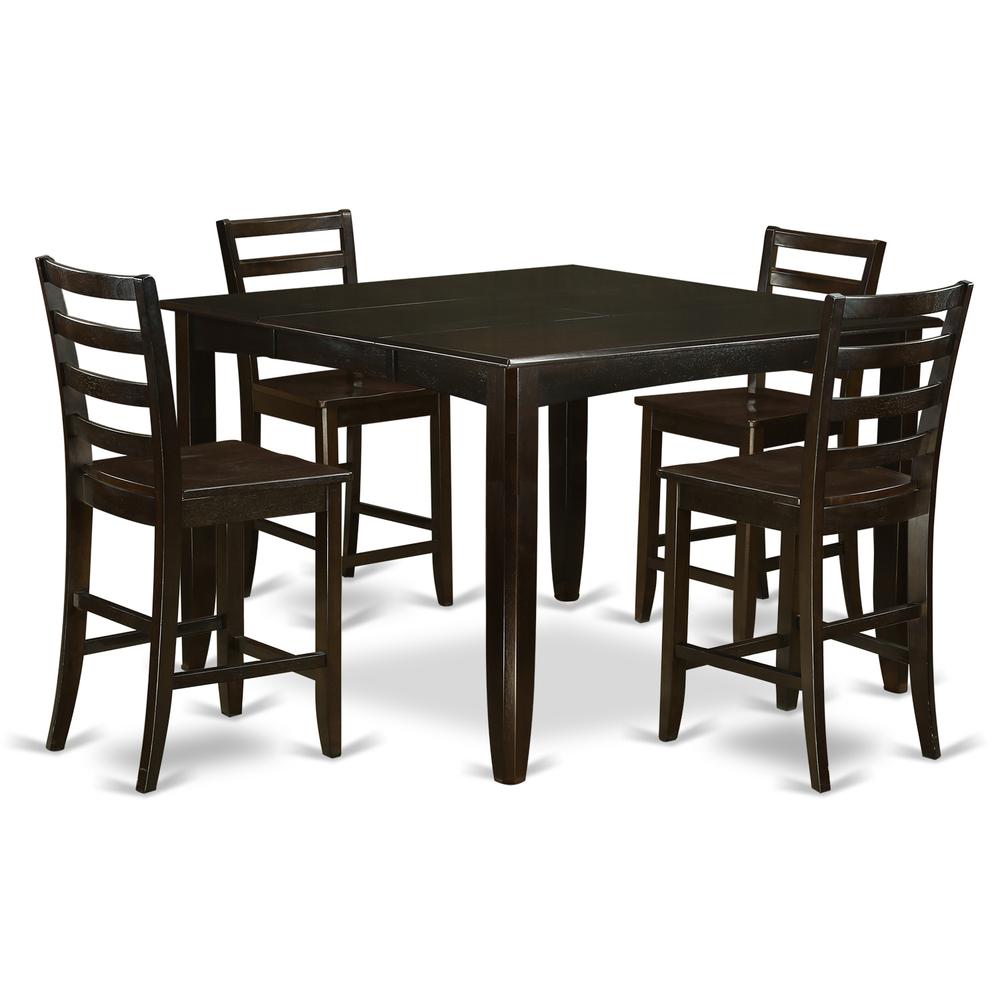 5  PC  pub  Table  set-  Square  Table  and  4  Kitchen  counter  Chairs. Picture 1