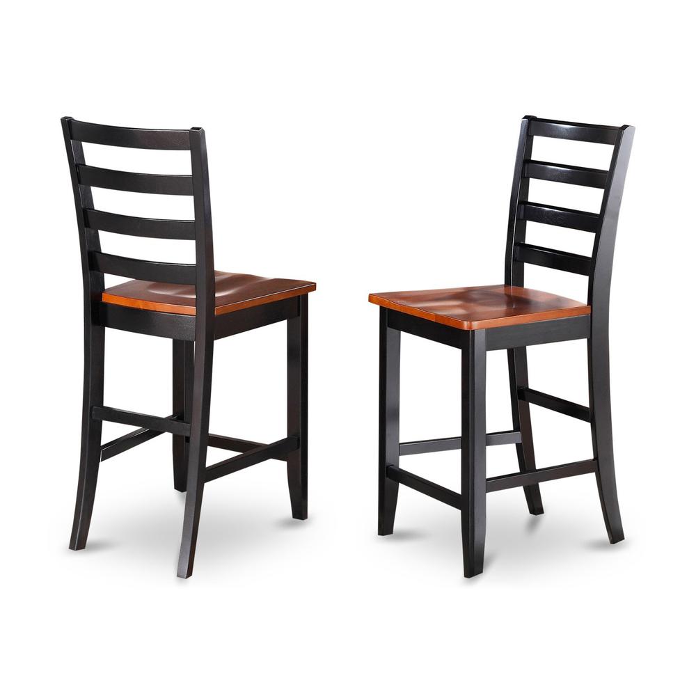 Fairwinds  Stool with  lader  back in Black  &  Cherry,  Set  of  2. Picture 1