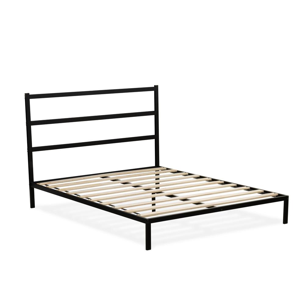 Fulton Queen Platform Bed with 5 Metal Legs - Magnificent Bed in Powder Coating Black Color. Picture 1