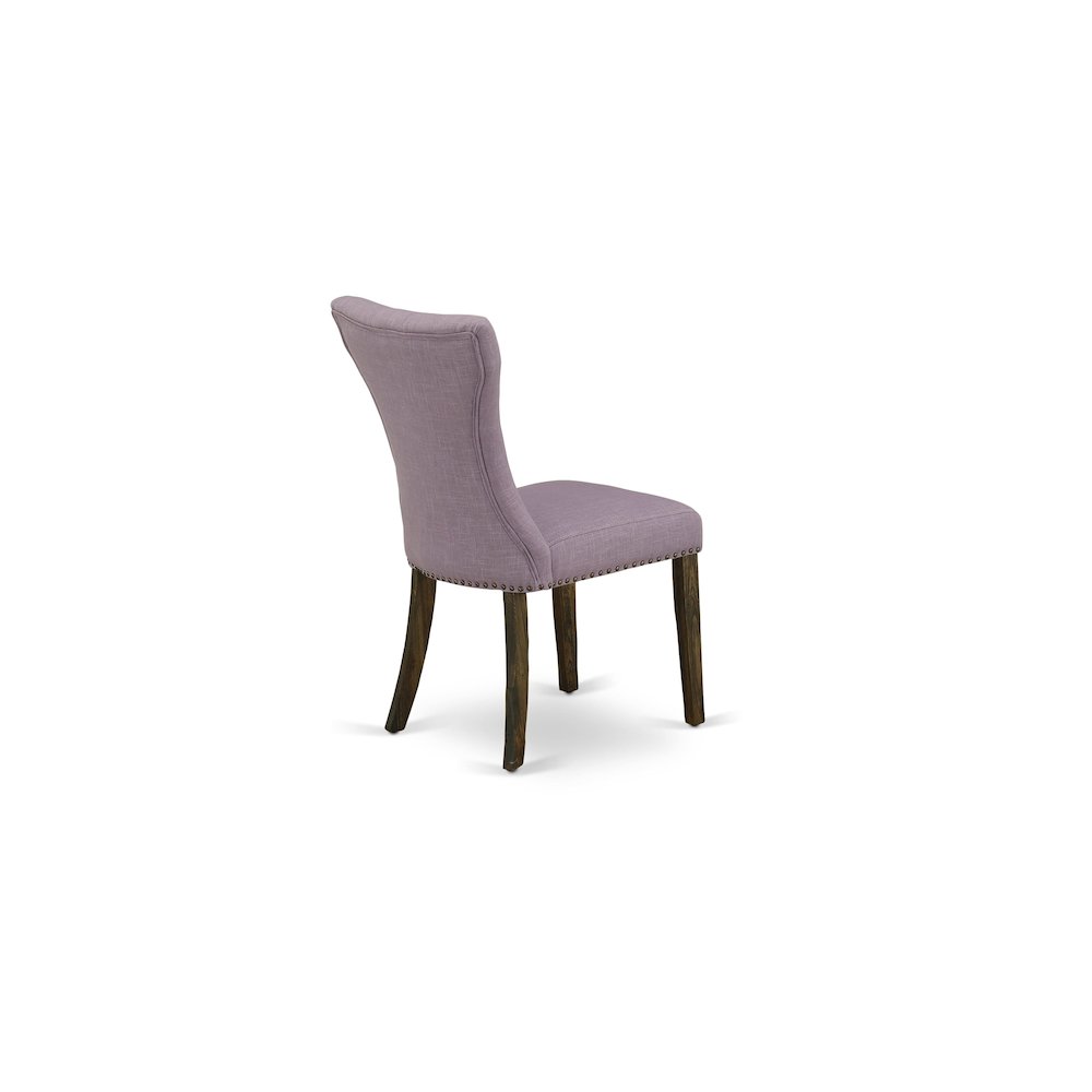 East West Furniture LAGA9-77-40 9 Piece Kitchen Table Set Includes a Rectangle Dining Table with Removable Leaf and 8 Dahlia Linen Fabric Parsons Dining Chairs, 42x92 Inch, Jacobean. Picture 16