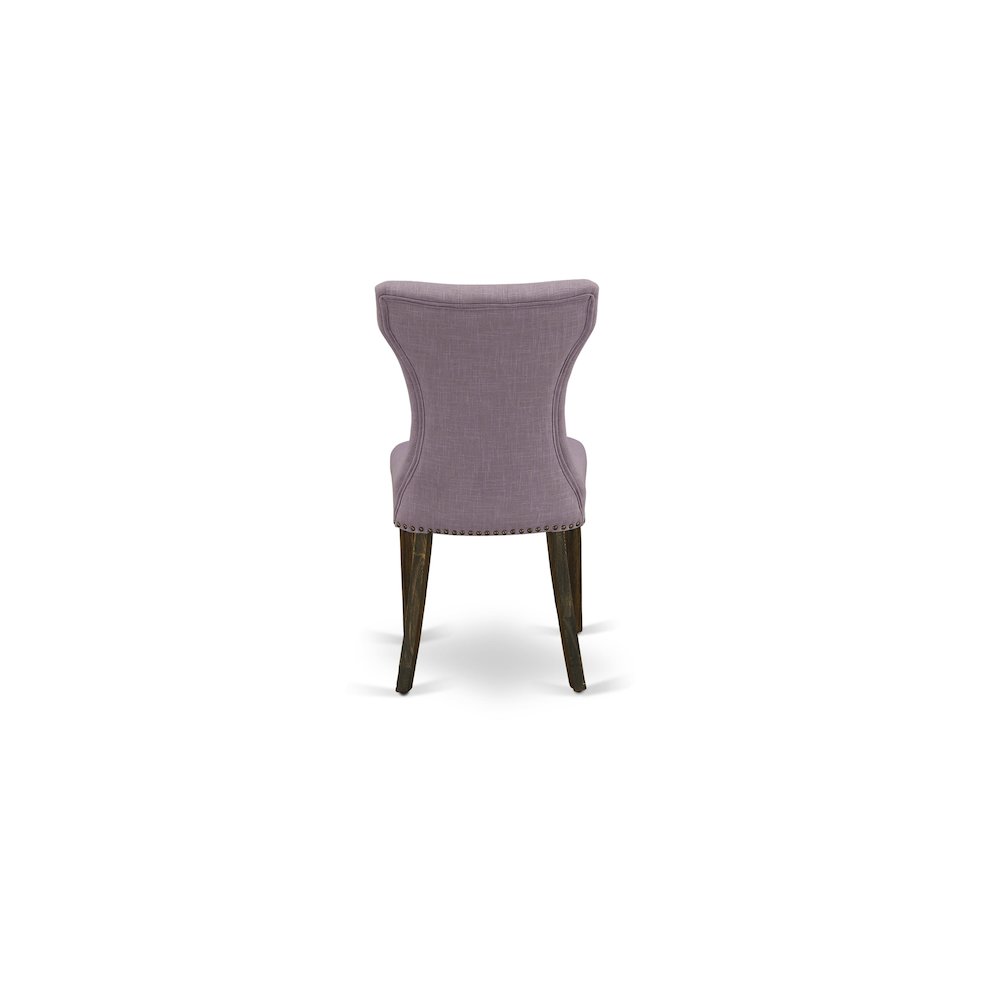 East West Furniture LAGA9-77-40 9 Piece Kitchen Table Set Includes a Rectangle Dining Table with Removable Leaf and 8 Dahlia Linen Fabric Parsons Dining Chairs, 42x92 Inch, Jacobean. Picture 17