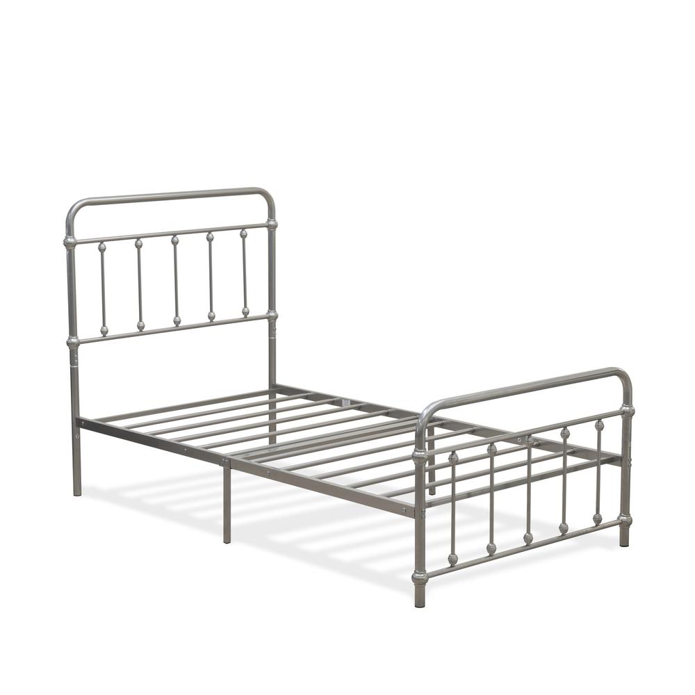 Garland Twin Bed Frame with 6 Metal Legs - Deluxe Bed Frame in Powder Coating Silver Color. Picture 1