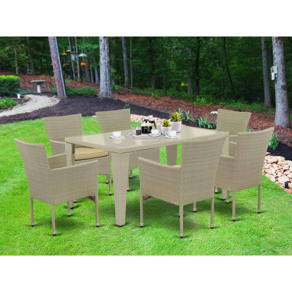 Wicker Patio Set Natural Linen, GUBK7-03A. Picture 2