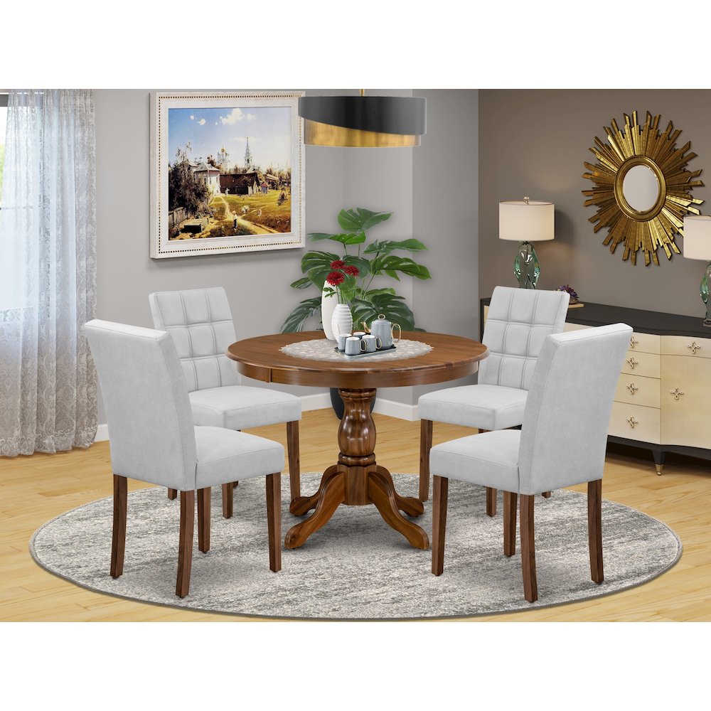 5 Piece Dinner Table Set contain A Mid Century Modern Dining Table. Picture 2