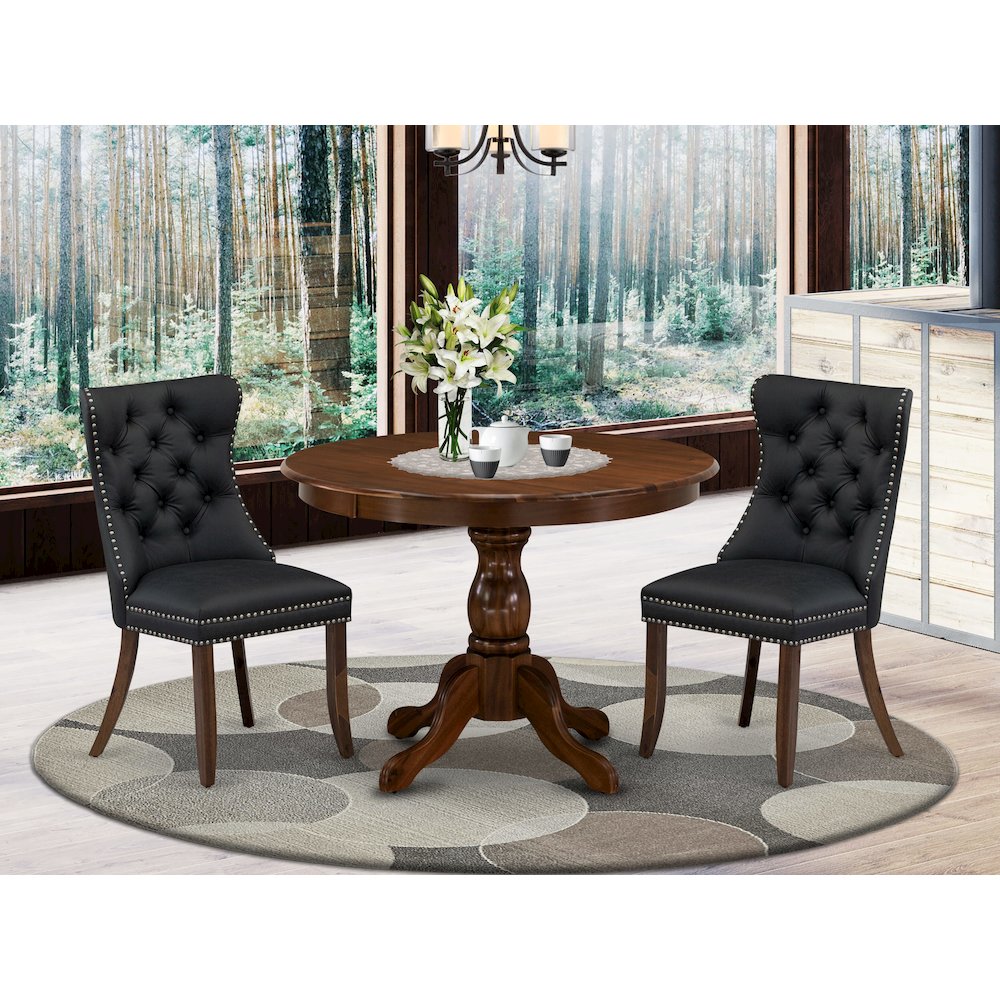 3 Piece Dining Set for Small Spaces Consists of a Round Kitchen Table. Picture 2
