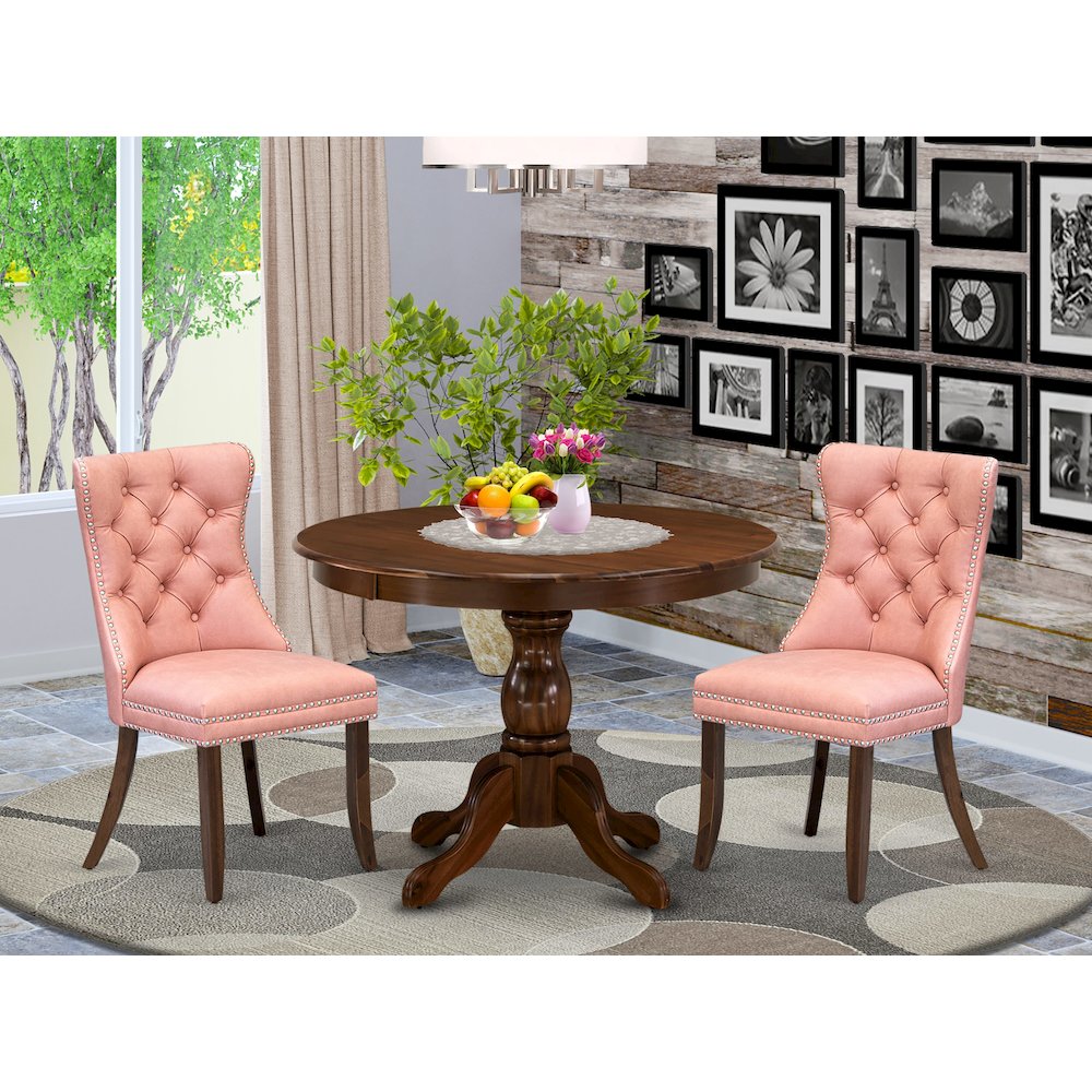 3 Piece Kitchen Table Set Contains a Round Dining Table. Picture 2