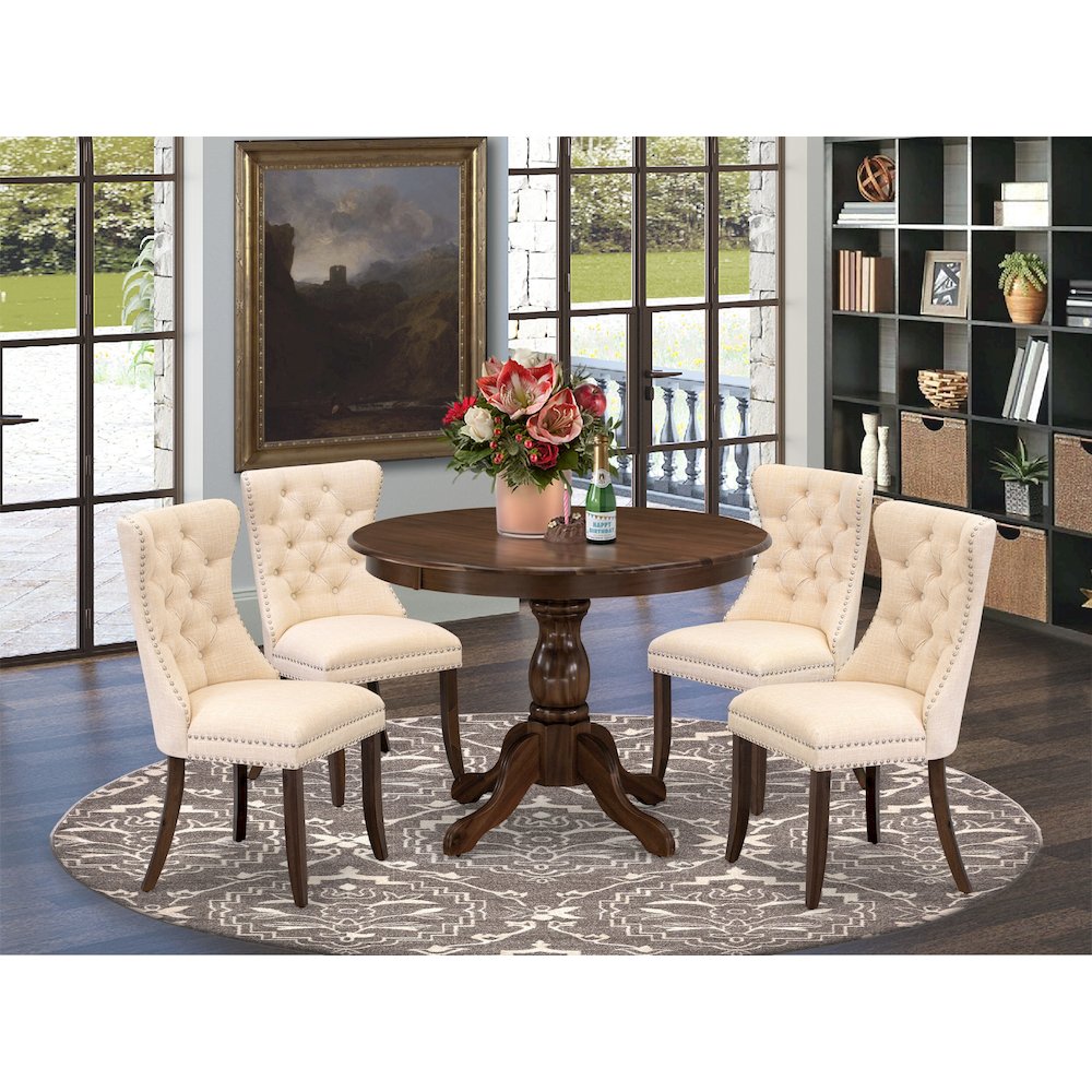 5 Piece Dinette Set Contains a Round Kitchen Dining Table. Picture 2
