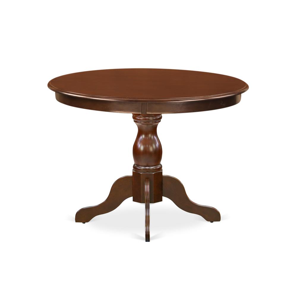 HBDL5-MAH-W - 5-Piece Dining Room Set- 4 Dining Chairs and Dining Room Table - Wooden Seat and Slatted Chair Back - Mahogany Finish. Picture 3