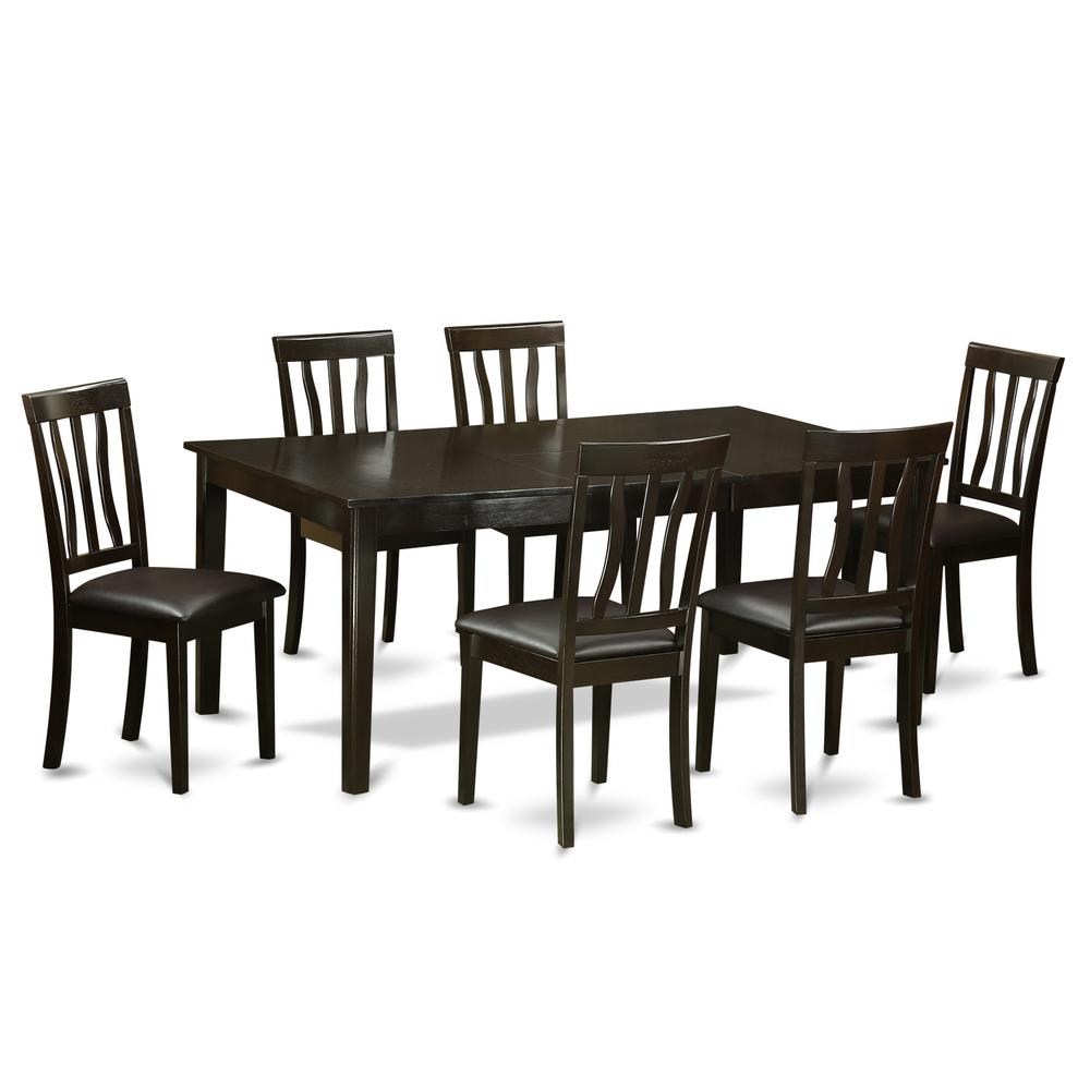 7  Pc  Dining  set-Table  with  Leaf  and  6  Dinette  Chairs.. Picture 1