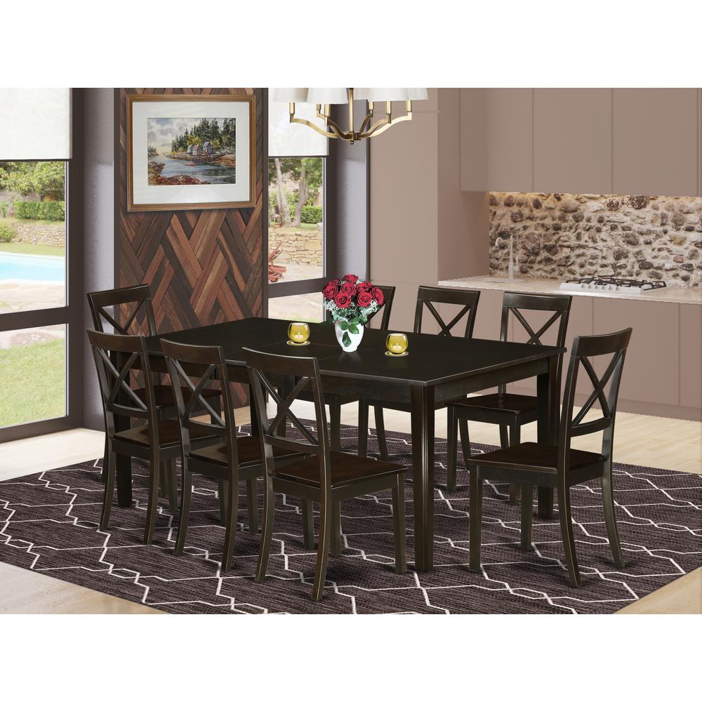Dining Room Set Cappuccino, HEBO9-CAP-W. Picture 2